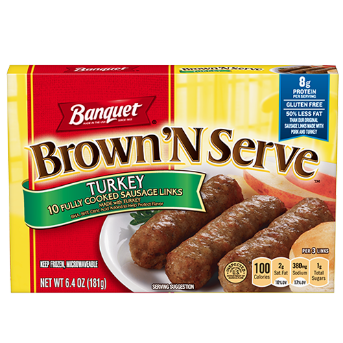 Banquet Brown 'N Serve Sausage Patties, Turkey - 8 Each