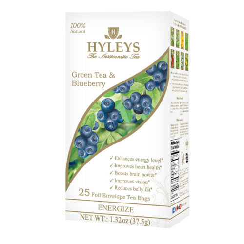 Hyleys Green Tea & Blueberry 25 Tea Bags - 1.32 Ounces