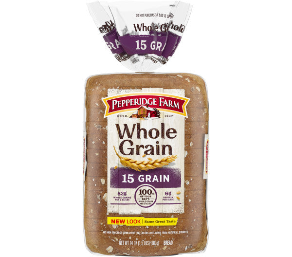Pepperidge Farm Bread, Whole Grain, 15 Grain - 24 Ounces