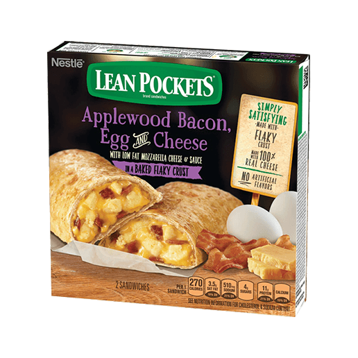 Lean Pockets Sandwiches, Applewood Bacon, Egg and Cheese, in a Baked Flaky Crust - 2 Each