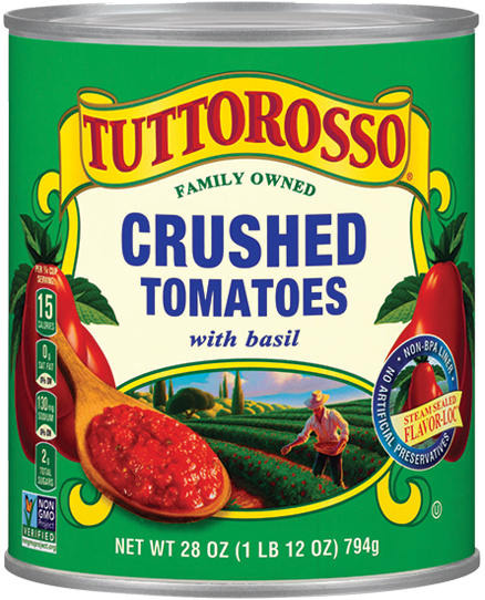 Tuttorosso Tomatoes, with Basil, Crushed