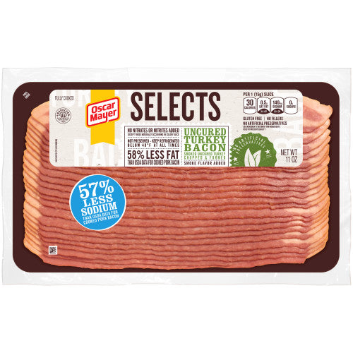Oscar Mayer Selects Turkey Bacon, Uncured - 11 Ounces